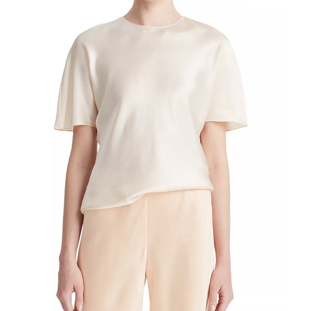 VINCE Vegan Silk off White Blouse XL